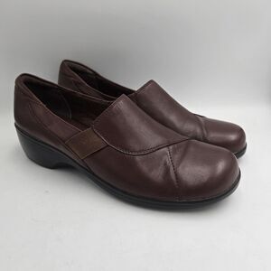 Clarks Bendables May Moonlight Slip On Loafers Shoes Brown Women Size 11M Clogs